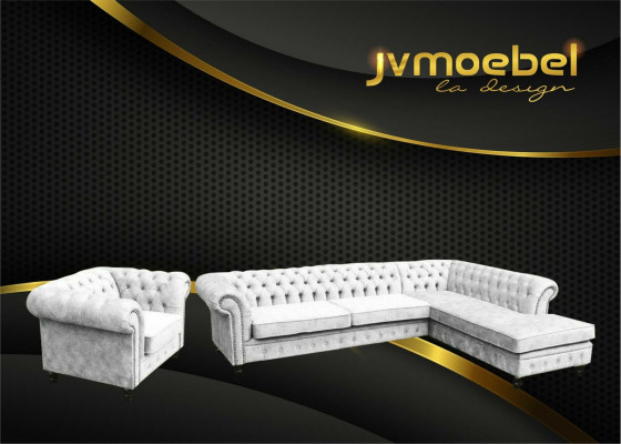 Corner sofa Sofa Couch Upholstery Chesterfield Design Luxury Furniture Suite