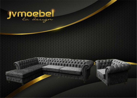 Corner sofa Sofa Couch Upholstery Chesterfield Design Luxury Furniture Suite