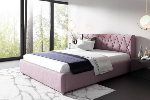 Bed Bed Frame Upholstered bed Beds Double Hotel 180x200 Bedroom Rosa Furniture