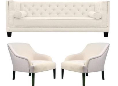 White Chesterfield Armchair xxl Big Textile Fabric Couches Creative Furniture new Sofas