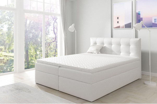 Bed with bed base marriage bed box spring bed double bed beds upholstered bed white new
