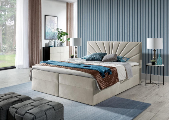 Box spring bed Double bed Bed with bed base Married bed Beds Upholstered bed Red new