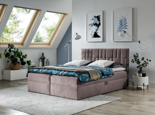 Double bed Box spring bed Bed with bed base Married bed Beds Upholstered bed Red new