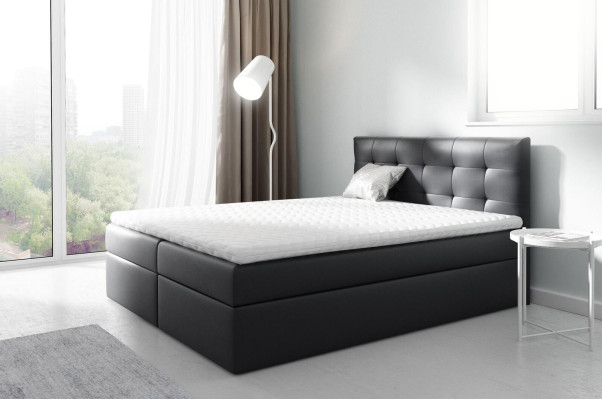 Marriage bed Beds Upholstered bed Box spring bed Double bed Bed with bed base Black