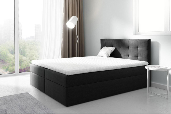 Marriage bed Beds Upholstered bed Box spring bed Double bed Bed with bed base Black