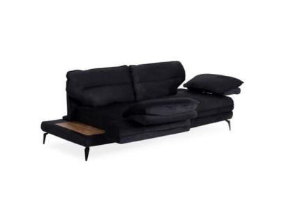 Multifunction Couch Velvet Black Three Seater Couches Design Furniture Fabric