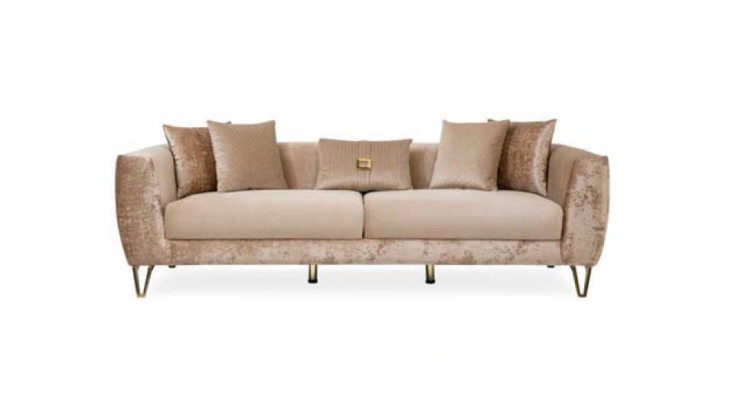 Three Seater Couch Upholstery Beige Sofa Couches xxl Furniture Living room Fabric