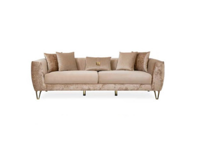 Three Seater Couch Upholstery Beige Sofa Couches xxl Furniture Living room Fabric