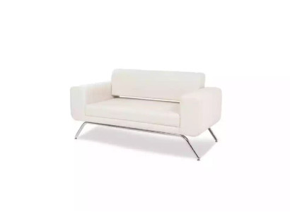 White Luxury Two-seater Luxury Couch Textile Fabric Office Furnishings Furniture