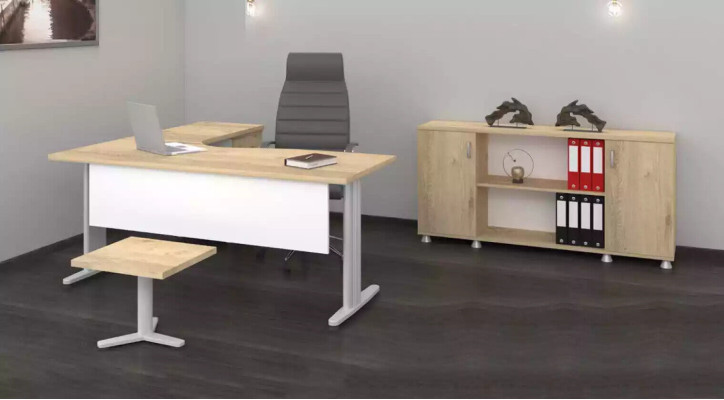 Corner desk Office Study room Modern Complete Set Furniture 3pcs