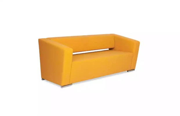 Orange three-seater office furniture study room couch luxury textile sofa