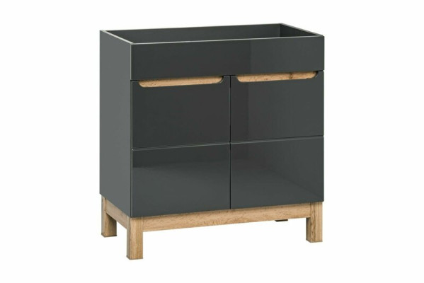 Gray washbasin with base cabinet High-quality washbasin