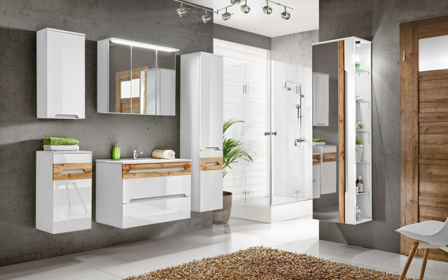 Design Bathroom Furniture Bathroom 5 pcs. Set Deco Suite Wardrobe Washbasin