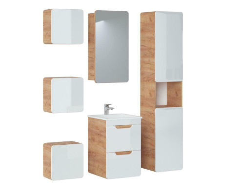 Design Bathroom Furniture Group Bathroom 6pcs. Set Suite Wardrobe Washbasin Wood