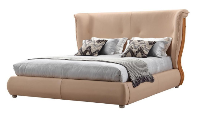 Beige Bed Bedroom Beds Double Beds Wood Furniture Leather Beds
