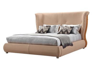 Beige Bed Bedroom Beds Double Beds Wood Furniture Leather Beds