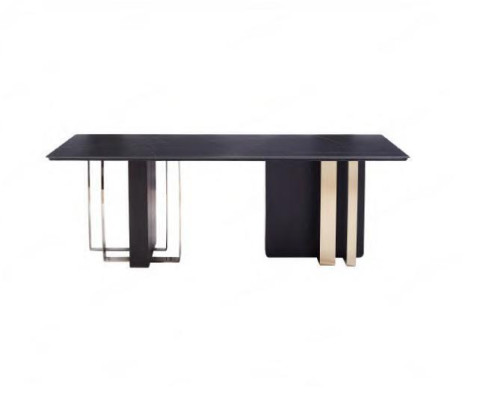 Large Black Dining table Dining room Furniture Wooden table Table stainless steel
