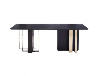 Large Black Dining table Dining room Furniture Wooden table Table stainless steel