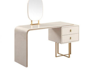 White Dressing table Bedroom Furniture Side dresser Mirror 2-piece Console