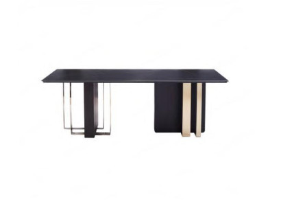 Rectangular Dining table Black Dining room table Wooden table stainless steel Furniture Table
