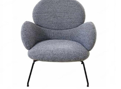 Armchair -Chair upholstered chair velvet lounge chair living room dining room gray
