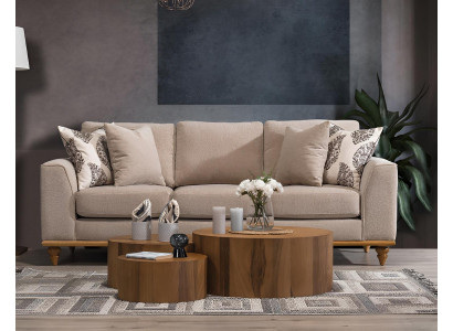 Sofa Three Seater Living room Design Modern Furniture Luxury Beige Sofas