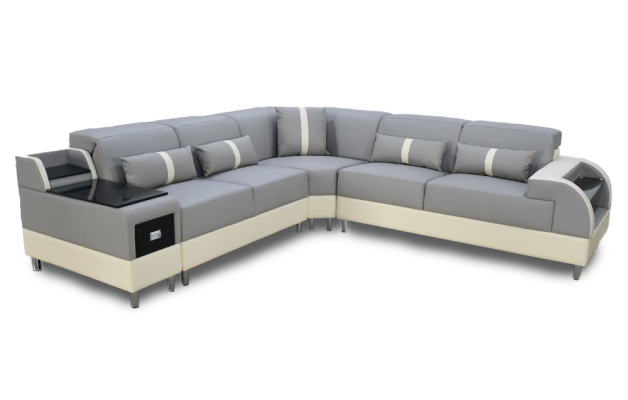 Corner sofa L-shape Sofa Couch Design Upholstery Modern Corner suite Gray
