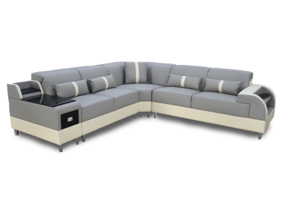 Corner sofa L-shape Sofa Couch Design Upholstery Modern Corner suite Gray