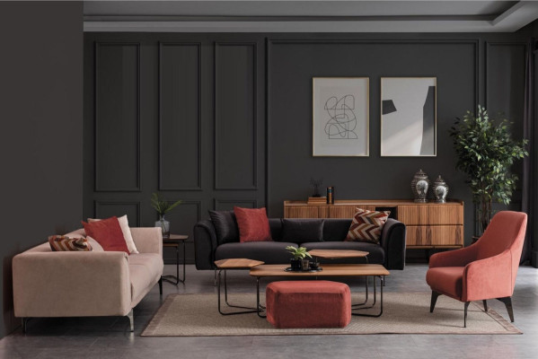 Modern Seating group Luxury Sofas Three Seater Armchair 3+3+1 Set Living room