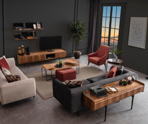 Modern Seating group Luxury Sofas Three Seater Armchair 3+3+1 Set Living room