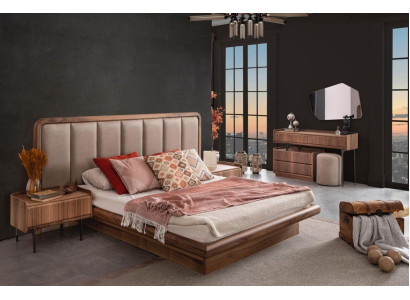 Brown Luxury Wood Bedroom Suite Bed Mirror Dressing table new