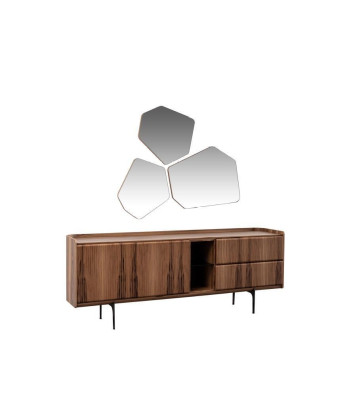 Brown Luxury Sideboard Modern Chest of drawers Stainless Steel Feet Living room Furniture