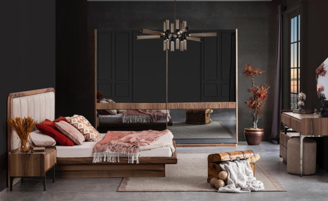 Modern Bedroom Bed Wooden bed Luxury Designer Furniture Bed frame