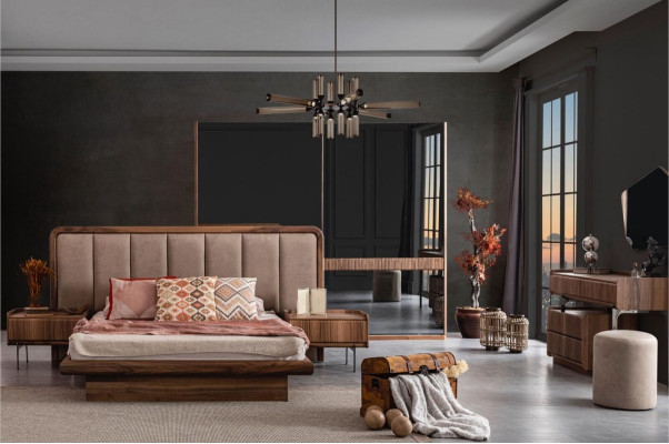Modern Bedroom Bed Wooden bed Luxury Designer Furniture Bed frame