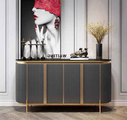 Sideboard Sideboard Luxury Designer Wood Shelf Wardrobe Furniture Gray Chest of drawers
