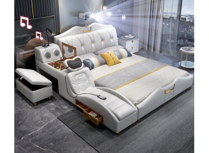 Multifunction s Bed Luxury Design Beds Double Shelf 180x200cm new