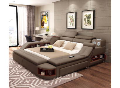 Luxury Bed 180x200 Multifunction Bedroom Lounger Shelves new