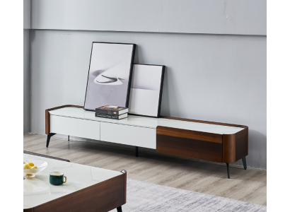 TV Stand TV-cabinet Lowboard White Table Wood Modern Living room Sideboard