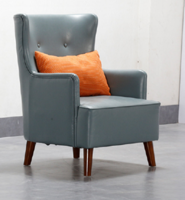 Design wing chair imitation leather couch sofa upholstery single seater armchair new