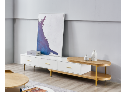 TV-cabinet Lowboard Drawers Shelves Chest of drawers Table Living room Wood Design