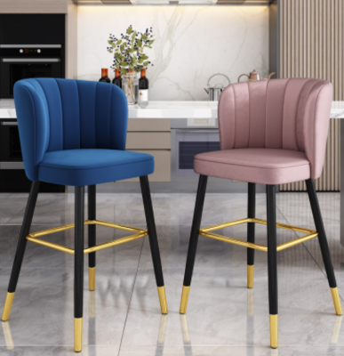 Bar Stool Chair Designer Wooden Chair Dining room chair Stool Bar Pink new