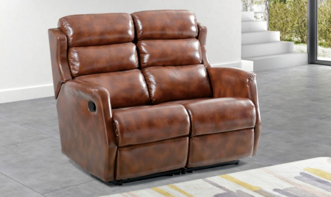 Sofa 2 Seater Brown Sofas Style Luxury Living room Modern Design Imitation leather