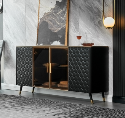 Black Chest of drawers Sideboard Wardrobe Sideboard Chests of drawers Cabinets 160cm Furniture