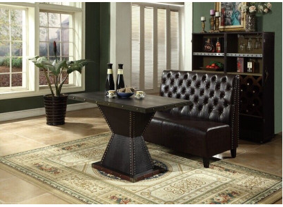 Chesterfield Sofa Stool Couch Bench seat Brown Waiting Room Living room Office Sofas