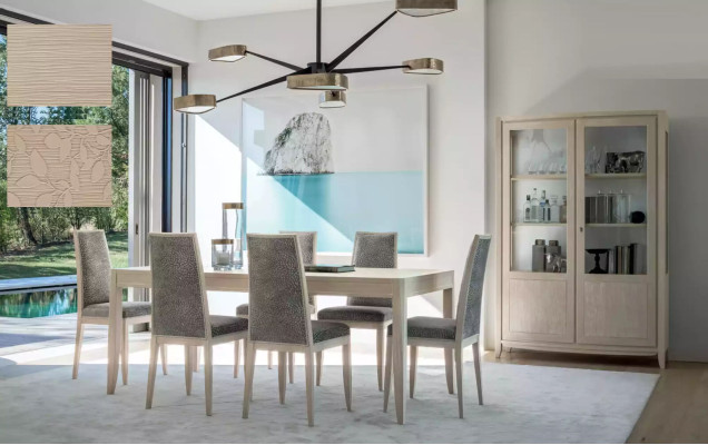 Chair Group Suite Table 6x Chairs Dining room Design Wood Dining set 7pcs