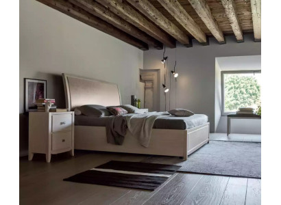 Bed 2x Bedside tables Luxury Complete's Bedroom Set Furniture gray 3-piece