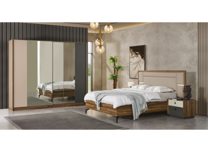 Bed Bedside table Wardrobe 4 pcs Bedroom Set Design Modern Luxury