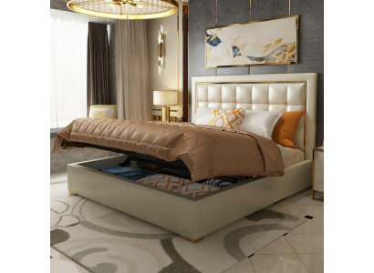 Bed Upholstery Design Luxury Double Beds Gray 180x200cm Sleep Room Leather Hotel