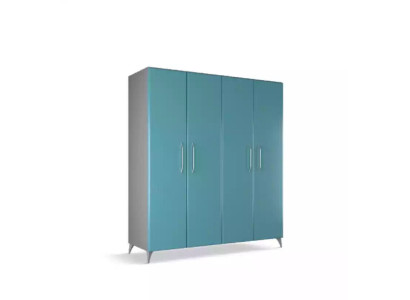 Wardrobe Bedroom Wood Wardrobe Modern Clothes cupboards Blue
