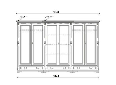 Classic Cabinets Wardrobe Wall Unit Wardrobe Solid Colonial Style O6D